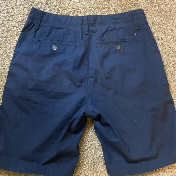 Calvin Klein Dark Blue Flat Front Shorts - Picture 3 of 4